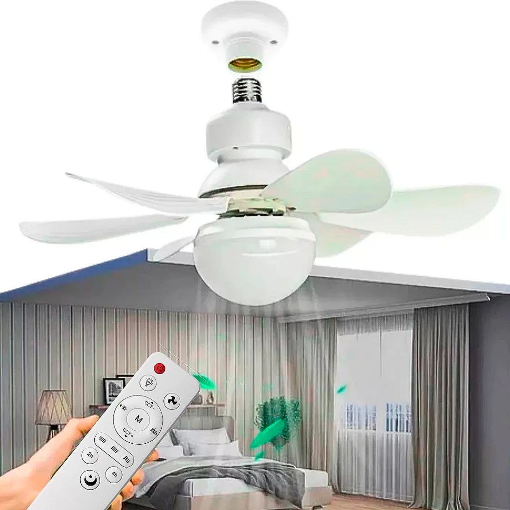 Kit com 2 Ventiladores De Teto Com Lâmpada Led E Controle Remoto