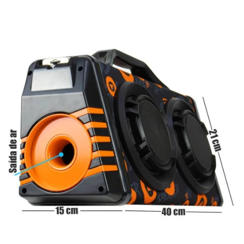 Caixa de Som Grande Portátil Bluetooth com Microfone 60W  XDG-37
